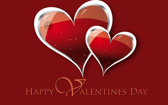 Two hearts happy valentines day free wallpaper - medium preview image