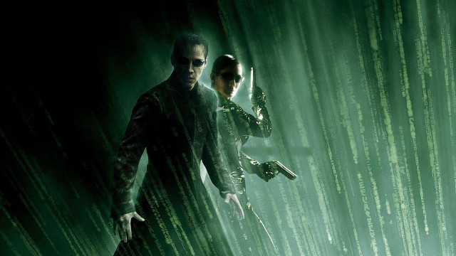 Man woman scifi greentext gun free wallpaper - medium preview image