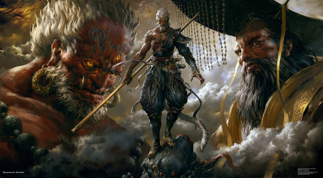 Man sword demon clouds giant free wallpaper - medium preview image