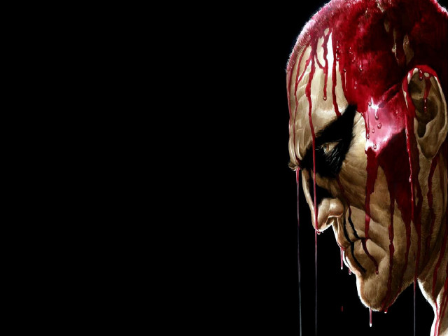 Creepy clown blood dripping face free wallpaper - medium preview image