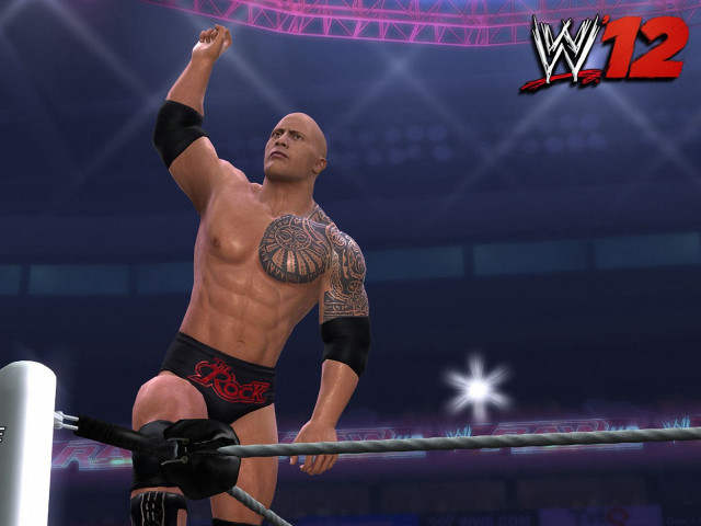 Wrestler standing ring holding rope free wallpaper - medium preview image
