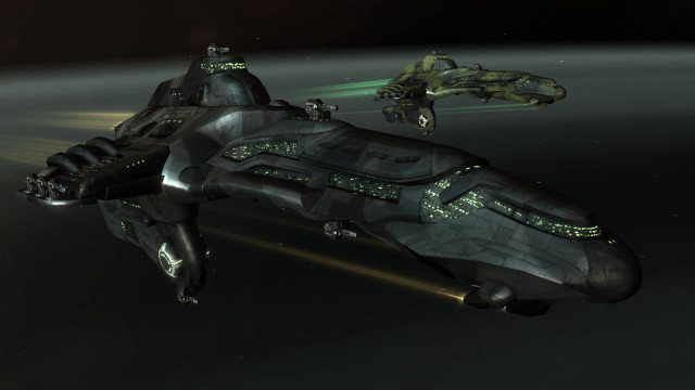 Spaceship flying distance green light free wallpaper - medium preview image