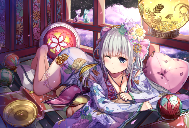 Woman bed pink pillow umbrella free wallpaper - medium preview image