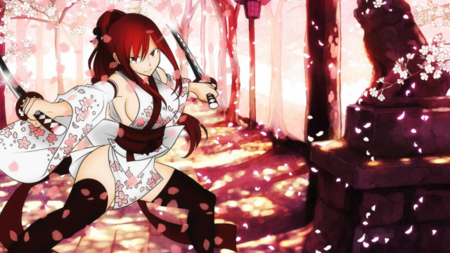Woman white dress sword forest #3 free wallpaper - medium preview image