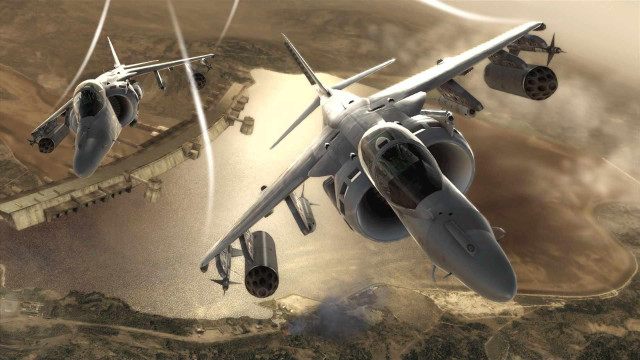Fighter jets desert smoke flying free wallpaper - medium preview image