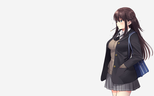 Woman short skirt jacket handbag free wallpaper - medium preview image