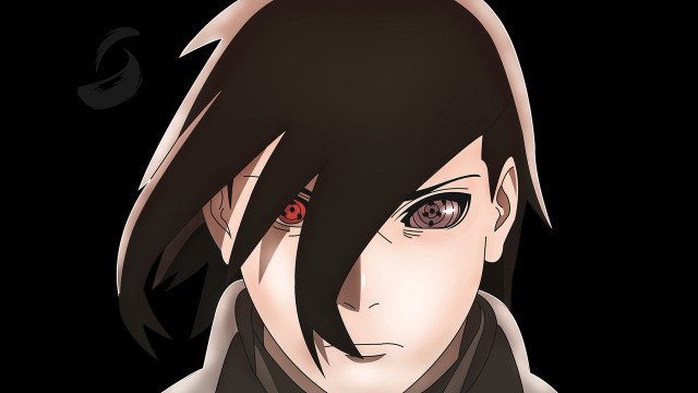 Red eyes black jacket portrait free wallpaper - medium preview image