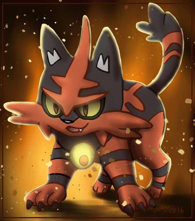 Cartoon cat glowing ball paws free wallpaper - medium preview image