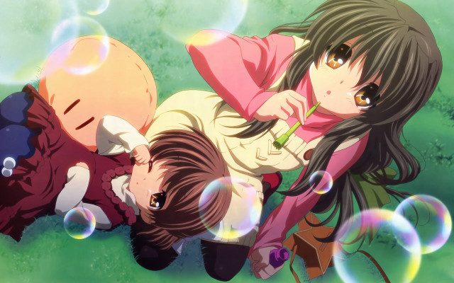 Couple bubbles field girl toothbrush free wallpaper - medium preview image