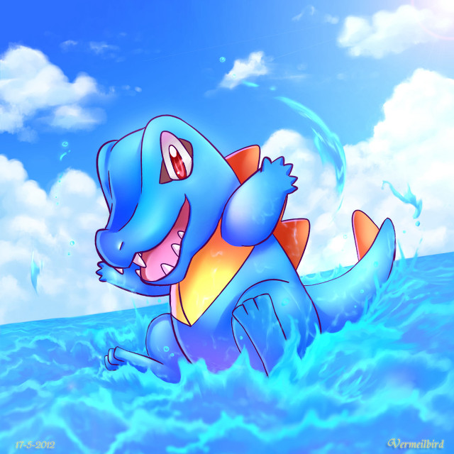 Blue dinosaur ocean yellow orange free wallpaper - medium preview image