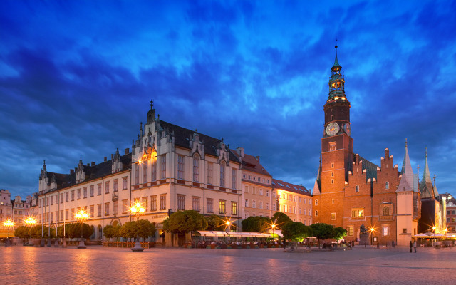 Large building clock tower night #3 free wallpaper - medium preview image