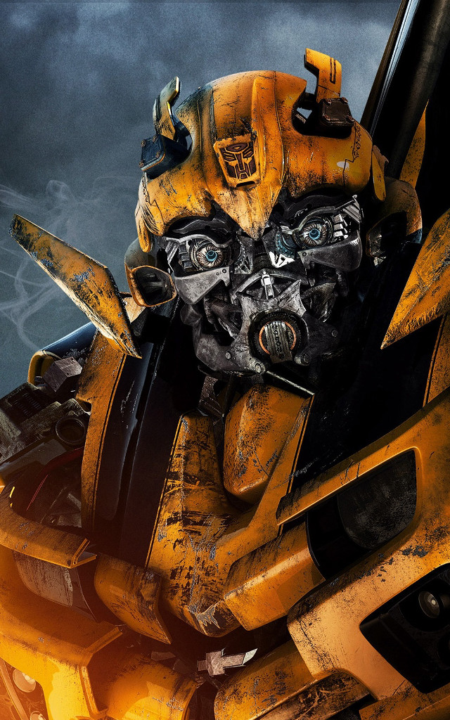 Yellow black robot black face free wallpaper - medium preview image