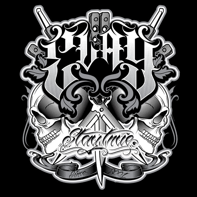 Skull swords black white image free wallpaper - medium preview image