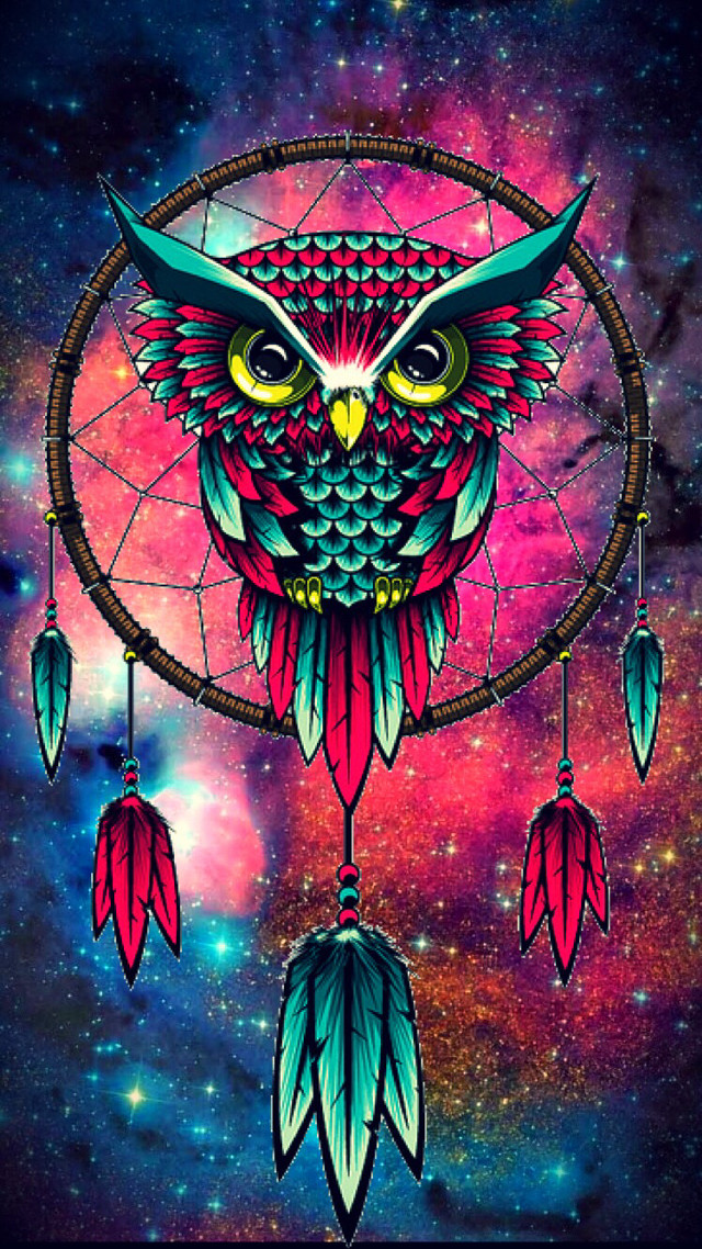 Owl dreamcatcher stars background night free wallpaper - medium preview image