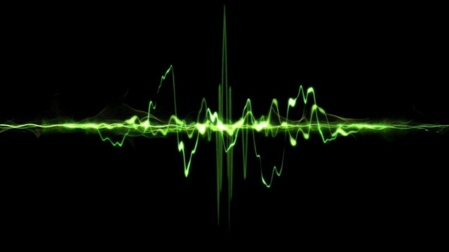 Sound wave green lights black free wallpaper - medium preview image