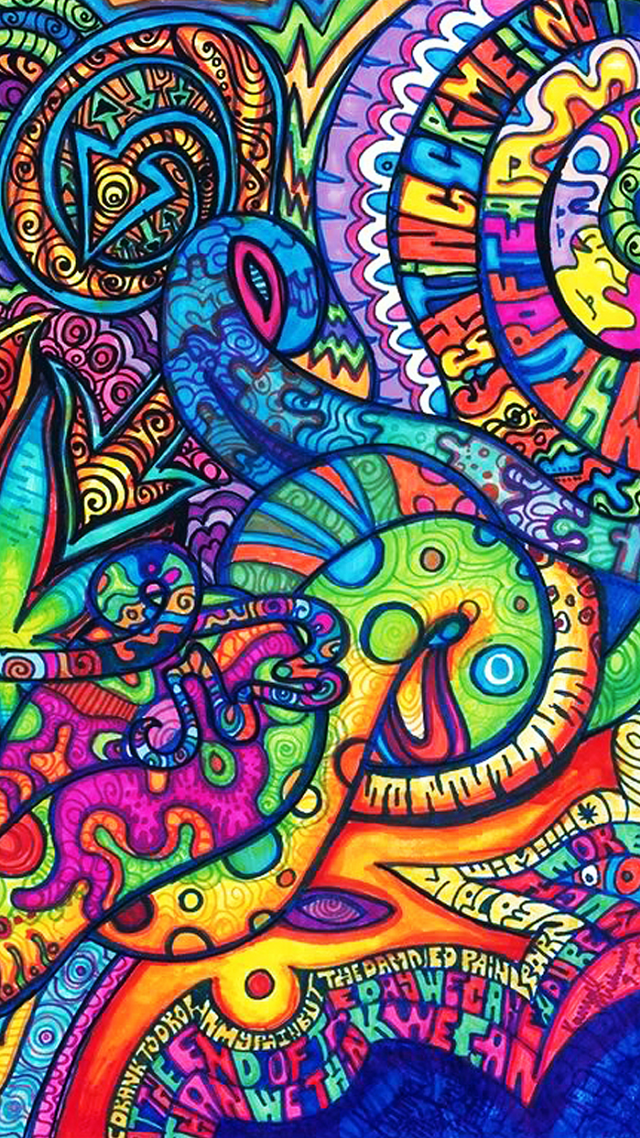 Colorful abstract design painting vibrant free wallpaper - medium preview image