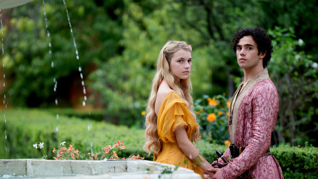 Renaissance couple garden flowers standing free wallpaper - medium preview image