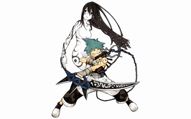 Man sword woman hair air free wallpaper - medium preview image