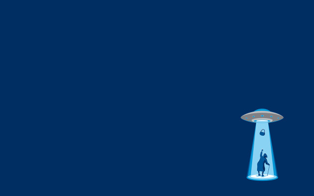 Blue light tower man walking free wallpaper - medium preview image