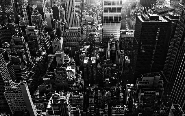Black white city skyline sunlight #2 free wallpaper - medium preview image