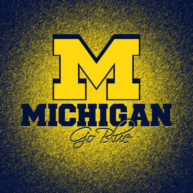 Michigan go blue logo black free wallpaper - medium preview image