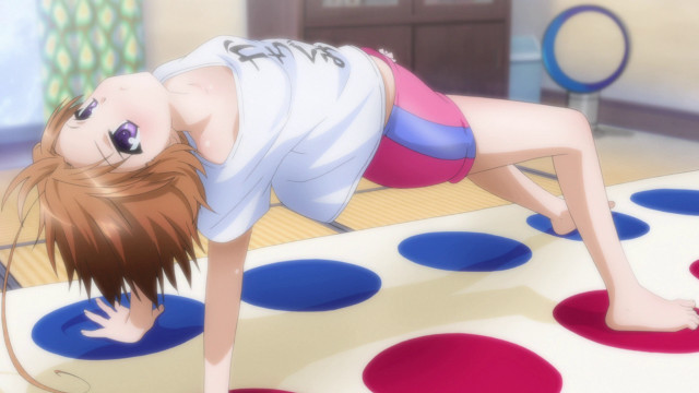 Woman bending polka dot floor free wallpaper - medium preview image