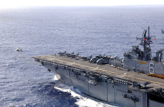 Large ship ocean bird warship free wallpaper - medium preview image