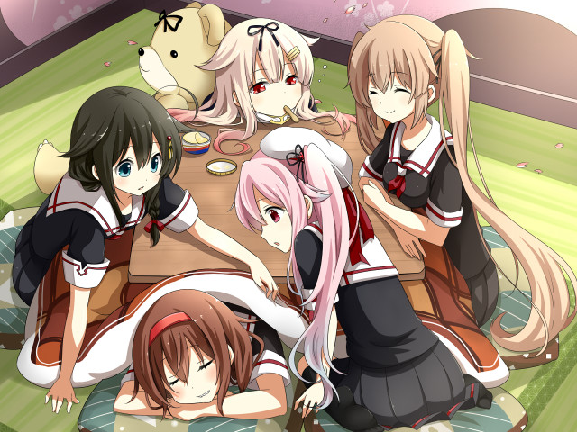 Girls table food stuffed animal free wallpaper - medium preview image