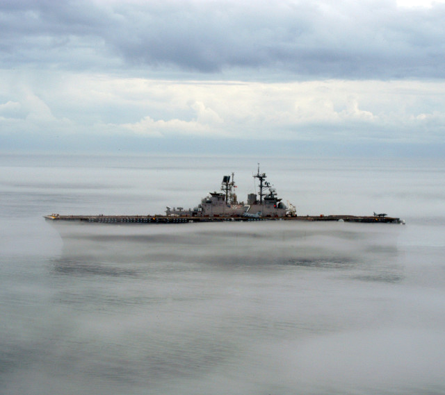 Large ship cloudy sky ocean free wallpaper - medium preview image