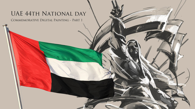 Flag flying statue man holding free wallpaper - medium preview image
