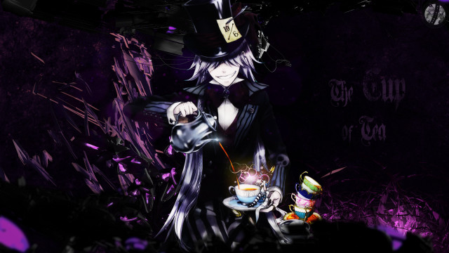 Woman black outfit tea cup free wallpaper - medium preview image