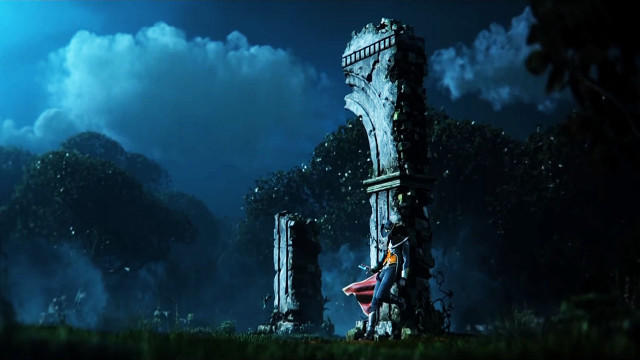 Creepy building forest night red free wallpaper - medium preview image