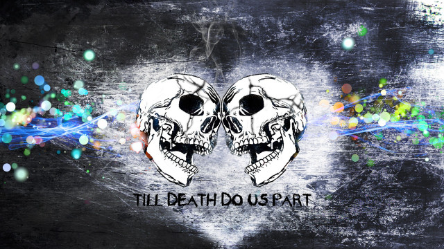 Two skulls death do us free wallpaper - medium preview image