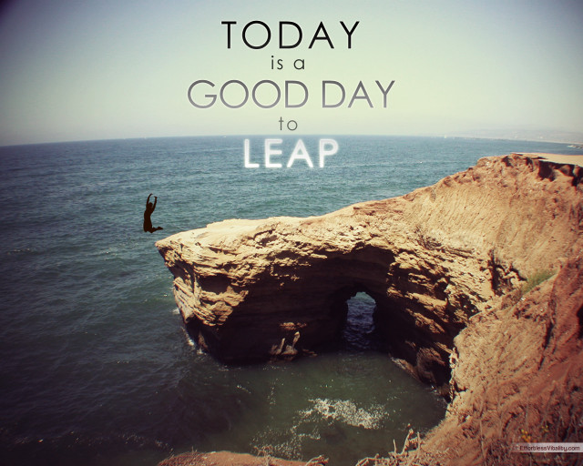 Person cliff ocean quote leap free wallpaper - medium preview image