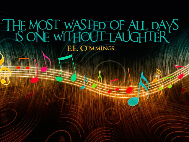 Musical note quote laughter eecummings free wallpaper - medium preview image