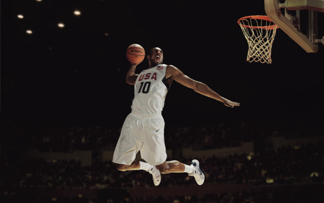 Man jumping dunk basketball game #2 free wallpaper - medium preview image