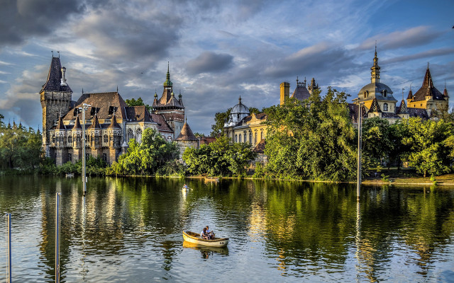 Boat castle towers water cloudy #2 free wallpaper - medium preview image
