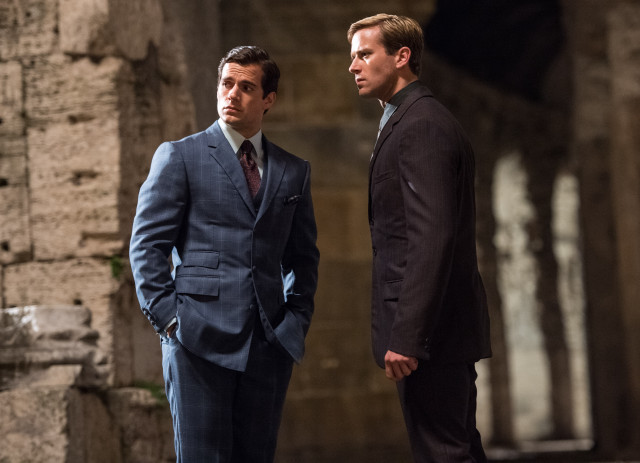 Two men suits stone building free wallpaper - medium preview image