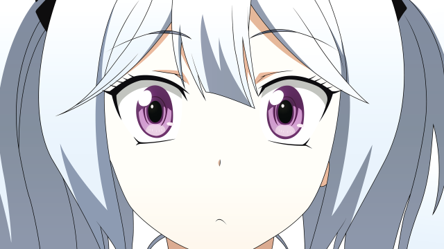 Anime girl white hair purple #2 free wallpaper - medium preview image
