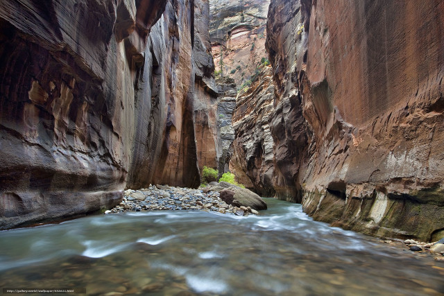 Narrow river narrow canyon rocks #6 free wallpaper - medium preview image