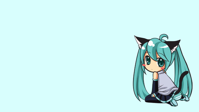 Kawaii anime cat ears long free wallpaper - medium preview image