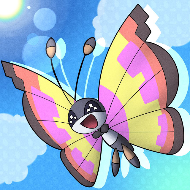 Cartoon butterfly flying sky background free wallpaper - medium preview image