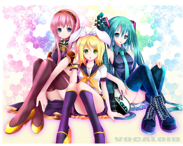 Anime girls sitting crossed legs #3 free wallpaper - medium preview image