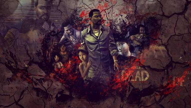 Man zombies blood ground sign free wallpaper - medium preview image