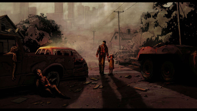 Man child walking street city free wallpaper - medium preview image
