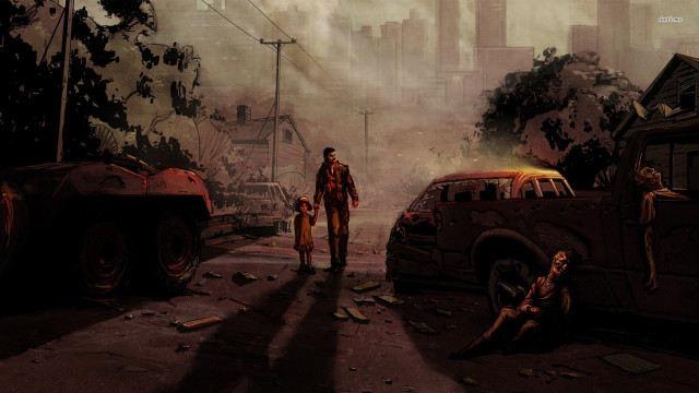 Man child walking street city #2 free wallpaper - medium preview image