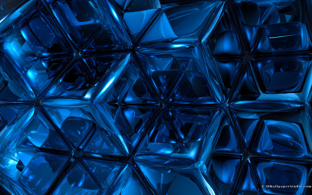 Blue abstract hexagonal pattern glass free wallpaper - medium preview image