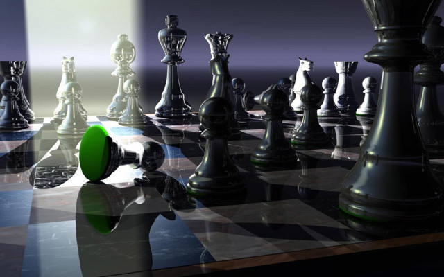 Large chess board green pawn free wallpaper - medium preview image
