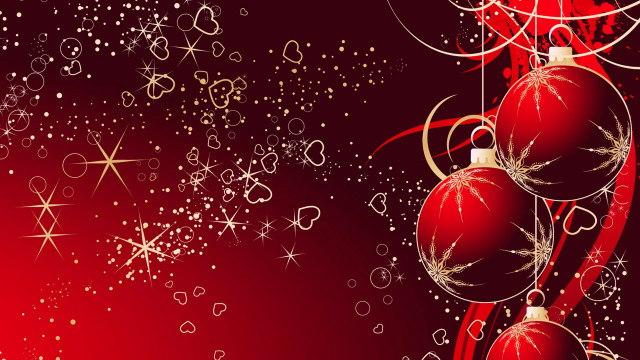 Red christmas background ornaments snowflakes #5 free wallpaper - medium preview image