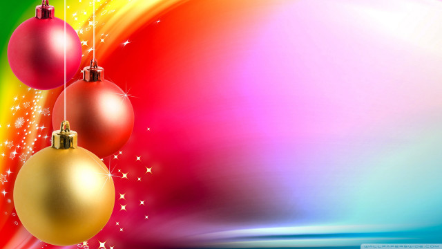 Colorful background christmas ornaments hanging free wallpaper - medium preview image